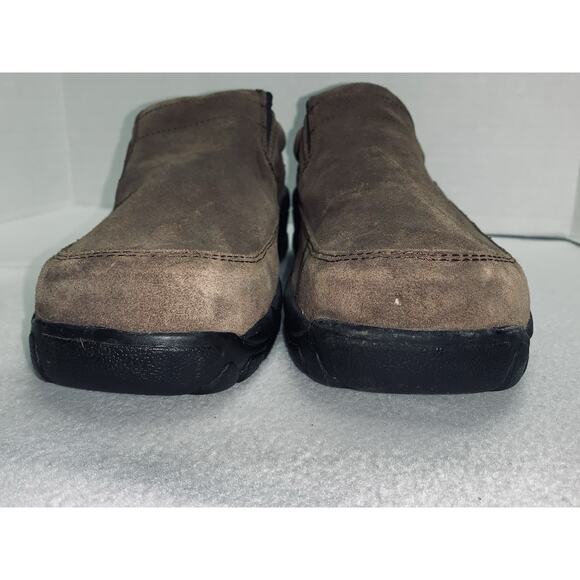 Size 11W Redhead Brown Suede Mens Mocs Slip on Shoes Gussets Rubber Outsoles - Picture 9 of 11
